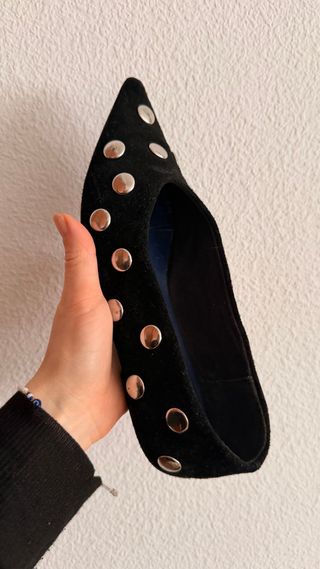 Bimba y Lola Bailarinas Ante Negro Tachas