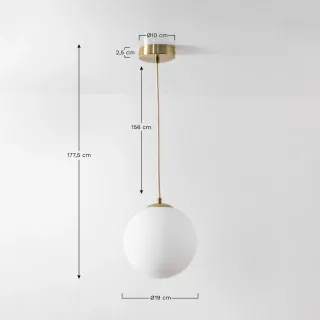 Lámpara colgante cristal y metal dorado