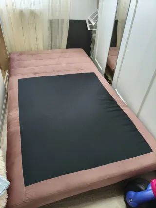 NUEVO Sofá Cama NIO Terciopelo Rosa de Maisons du