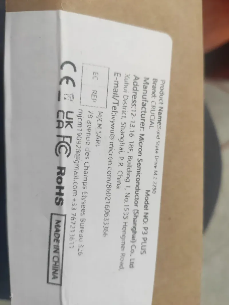 SSD Crucial P3 Plus 1TB NVMe