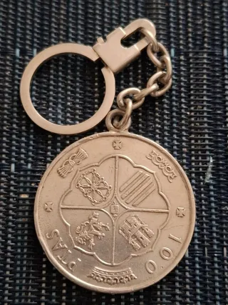 Llavero Moneda 100 Ptas Franco 1966 Plata