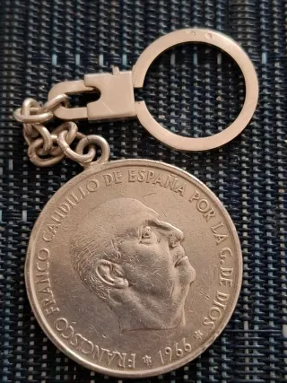 Llavero Moneda 100 Ptas Franco 1966 Plata