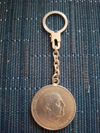 Llavero Moneda 100 Ptas Franco 1966 Plata