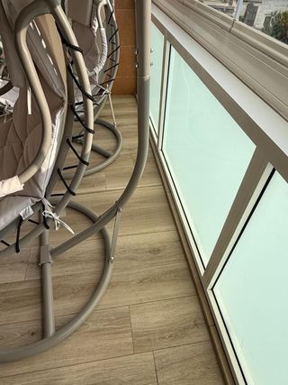 Coppia sedie dondolo beige/grigio