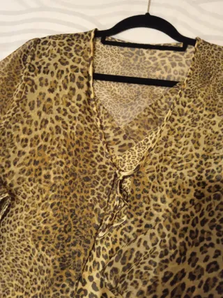 Conjunto Camisón Largo y Bata Animal Print