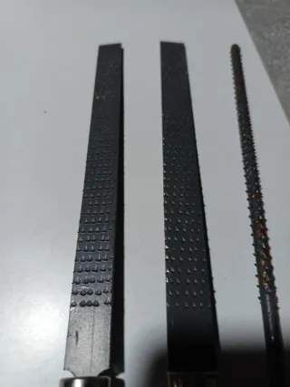 3 limas de madera diferentes grosores