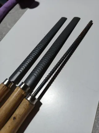 3 limas de madera diferentes grosores