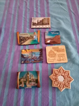 Lote de 7 imanes de recuerdo variados