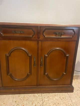 Mueble de entrada madera y mármol