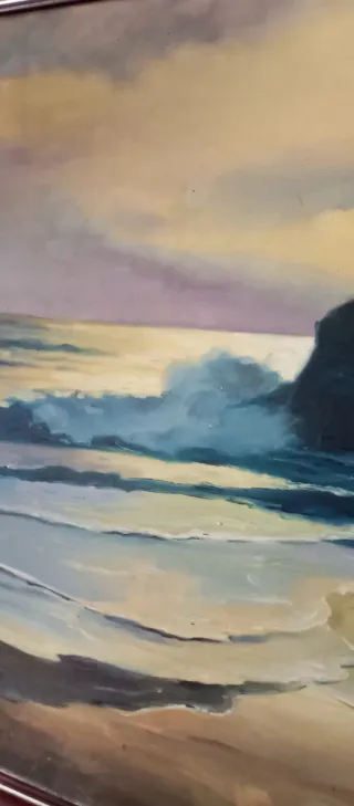 Cuadro al óleo paisaje marino