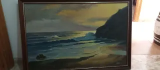 Cuadro al óleo paisaje marino