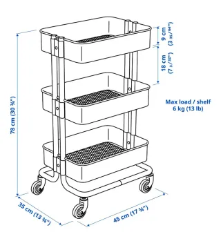 Carrito Raskog Ikea Negro