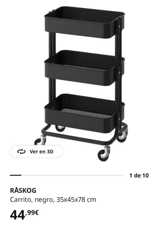 Carrito Raskog Ikea Negro