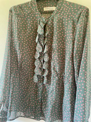 Blusa Indiwoman lunares rosa y verde Talla M