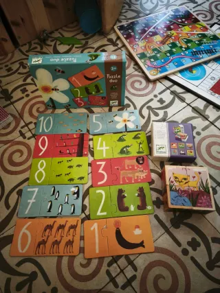 Puzzles Djeco Duo Números y Animales