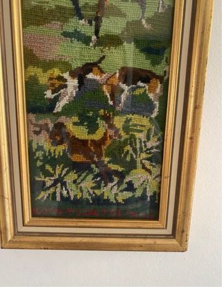 Cuadro Petit Point Dorado 24x52