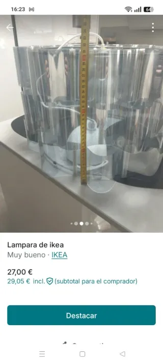Lámpara de techo Ikea gris/transparente