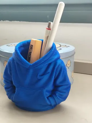 Porta brochas maquillaje diseño sudadera azul