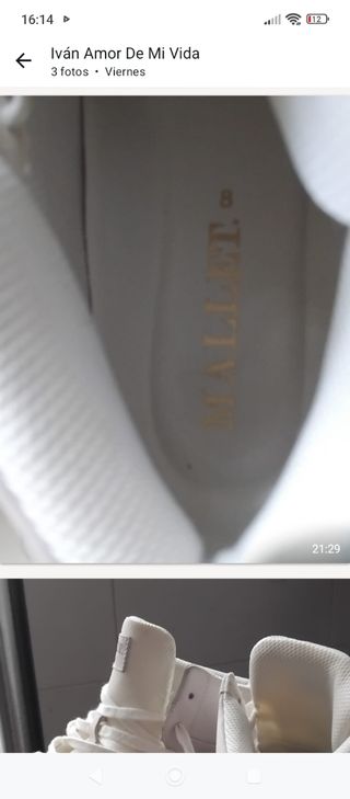 Zapatillas Mallet London Blancas y Doradas