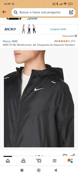Parka cortavientos Nike M
