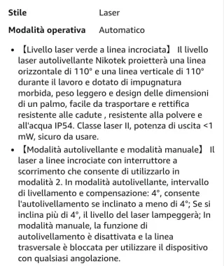 Livella laser autolivellante NIKOTEK