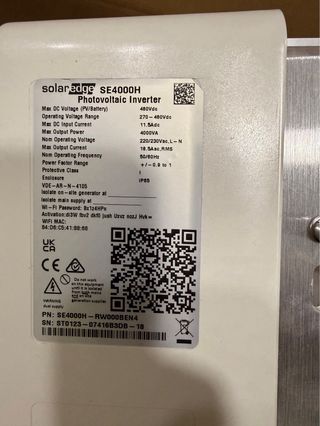 Inversor SolarEdge SE4000H Monofásico