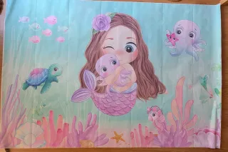 Fondo mesa dulce photocall sirena