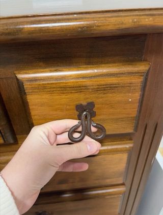 Mesita Noche Madera Rústica 5 Cajones