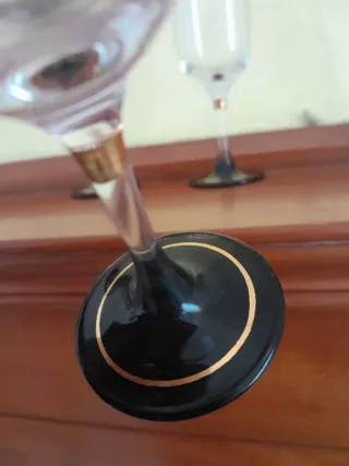 Set 4 Bicchieri Liquore Vintage Nero Oro