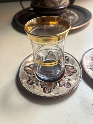 Juego de té Estambul cobre y cristal