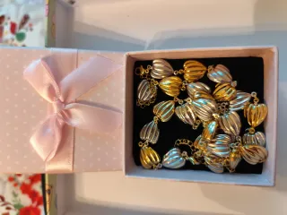 Collar y Pulsera Corazones Baño Oro 18k