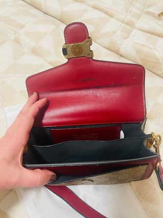 Bolso coach Tabby 20,Piel granate y Lona Monogram