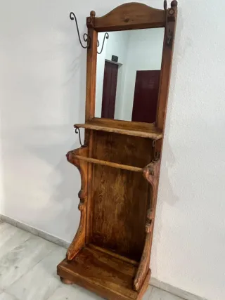 Mueble recibidor rústico de madera