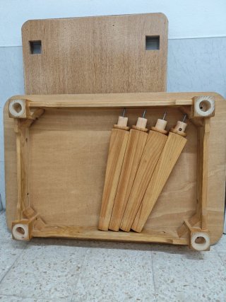 Mesa camilla 120x80 madera maciza enaguilla, crist