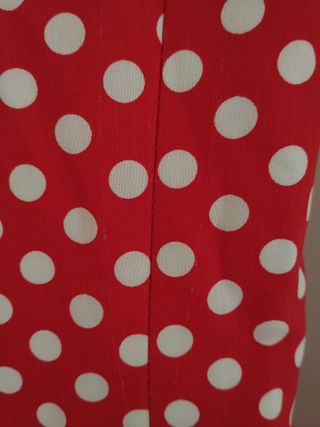 Vestido Flamenca Vintage Popelín Rojo Lunares