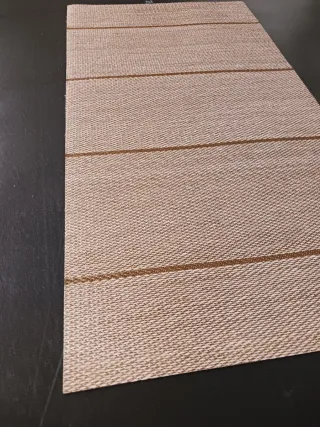 Alfombra Vinilo Trenzado 60x120 Crudo y Marrón