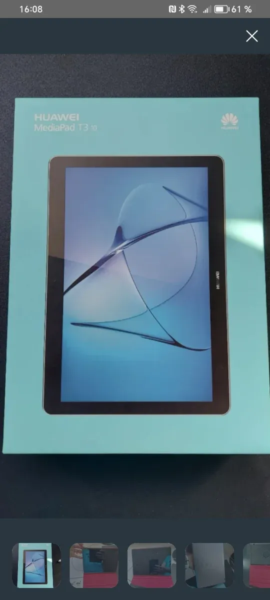 Tablet Huawei MediaPad T3 10 Negra, con su caja.
