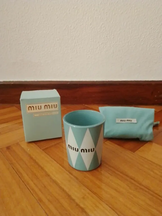 Portavelas Miu Miu azul