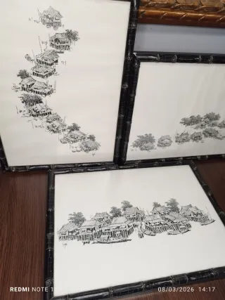 Conjunto 3 Cuadros Antiguos Chinos