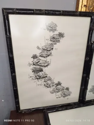 Conjunto 3 Cuadros Antiguos Chinos