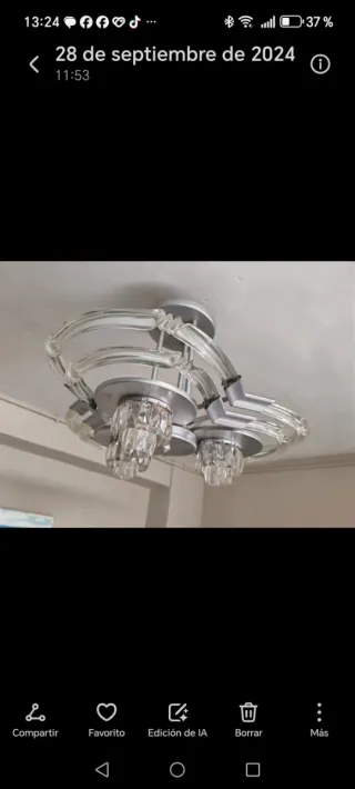 Lámpara de techo metal y cristal