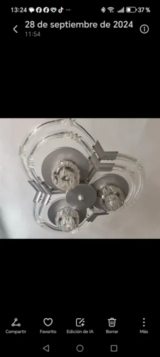 Lámpara de techo metal y cristal