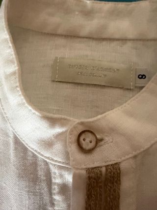 Traje comunión niño azul y beige T.8 + zapato 34