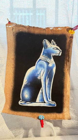 Papiro Egipcio Diosa Bastet (Gato Azul)