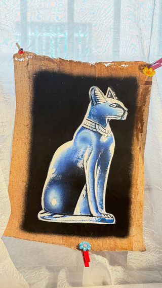 Papiro Egipcio Diosa Bastet (Gato Azul)