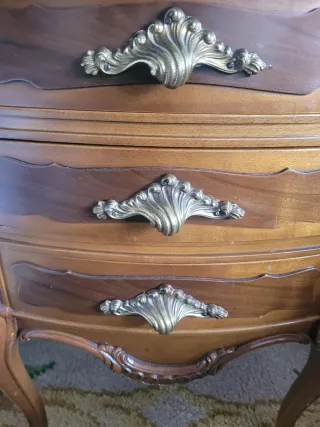 Mueble auxiliar madera con tapa mármol