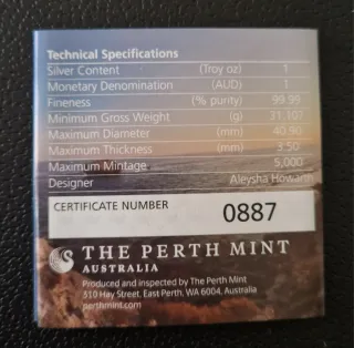 Moneda Plata Quokka 2024 Color 1 oz Proof