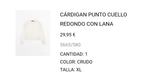 Cárdigan Punto Cuello Redondo Lana XL