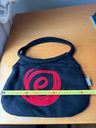 Bolso Marina Marinof Negro con Diseño Rojo