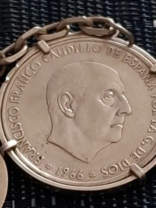 Llavero Moneda Plata Franco 1966-*67